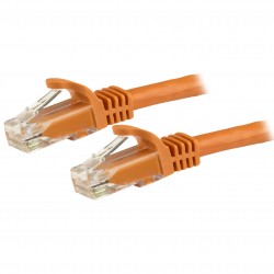 Cable de 10m Naranja de Red Gigabit Cat6 Ethernet RJ45 sin Enganche - Snagless