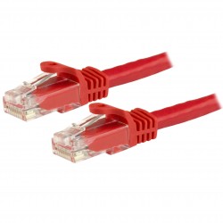 Cable de 10m Rojo de Red Gigabit Cat6 Ethernet RJ45 sin Enganche - Snagless