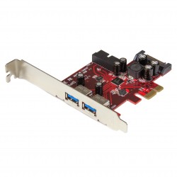 Adaptador tarjeta PCI Express de 2 puertos externos 2 internos USB 3.0 con alimentación SATA