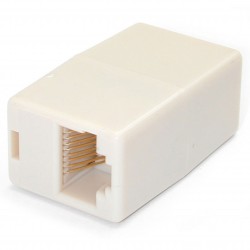 Paquete de 10 Cajas de Empalme Modulares Acopladores para Cable Cat5e Ethernet UTP - 2x Hembra RJ45 - Beige