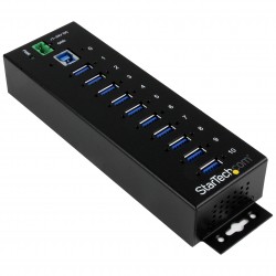 10-Port Industrial USB 3.0 Hub - ESD and Surge Protection