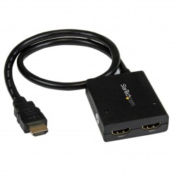 4K HDMI 2-Port Video Splitter – 1x2 HDMI Splitter – Powered by USB or Power Adapter – 4K 30Hz