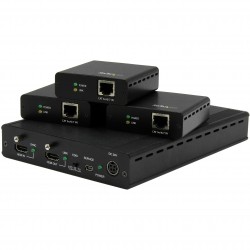 Juego Extensor HDBaseT de 3 Puertos - Alargador HDMI por Cable Cat5 con 3 Receptores - Hasta 4K