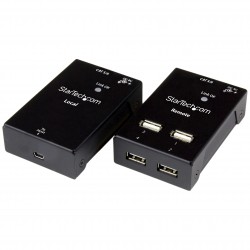 Extensor Alargador USB 2.0 de 4 puertos por cable Cat5 o Cat6 - Hasta 50 metros