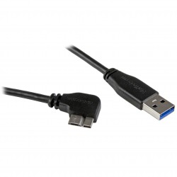 Cable delgado de 1m Micro USB 3.0 acodado a la derecha a USB A
