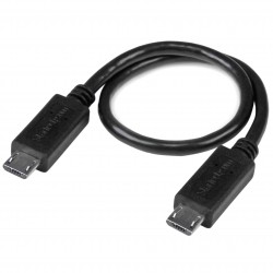 Cable USB OTG de 20cm - Cable Adaptador Micro USB a Micro USB - Macho a Macho