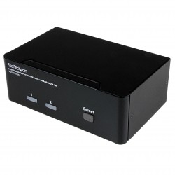 Conmutador Switch KVM - 2 puertos USB 2.0 - Audio Vídeo DisplayPort 2 Monitores