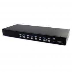 Conmutador Switch KVM 8 Puertos de Vídeo VGA HD15 USB 2.0 USB A y Audio - 1U Rack Estante