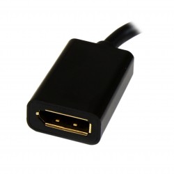 Cable de 0,2m Adaptador de Mini DisplayPort Macho a DisplayPort Hembra - Negro