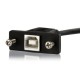 Cable de 91cm USB 2.0 para Montar Empotrar en Panel - Extensor Macho a Hembra USB B - Negro