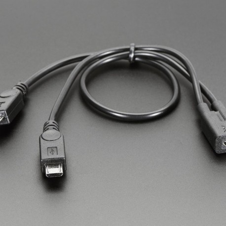 Micro B USB 2-Way Y Splitter Cable